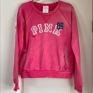 PINK VS DISTRESSED SWEATSHIRT SZ L
